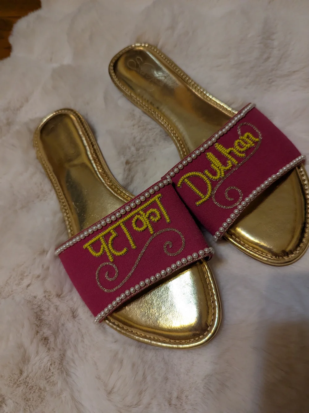 Pink Embroidered Indian Bridal Sandals